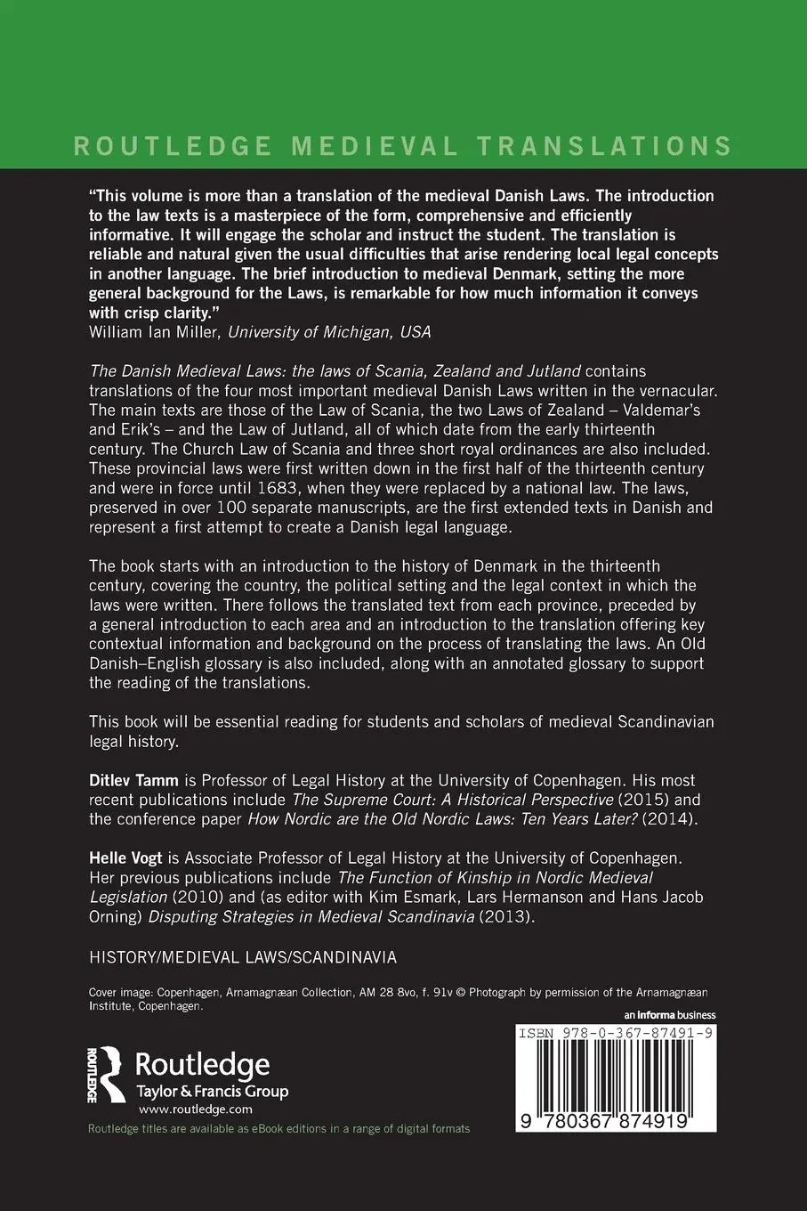 Rückseite: 9780367874919 | The Danish Medieval Laws | the laws of Scania, Zealand and Jutland