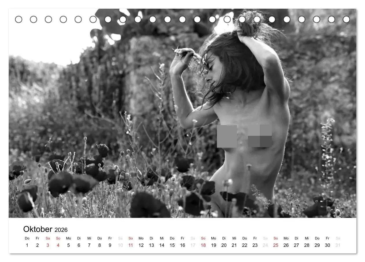 Bild: 9783457974919 | Klassischer Akt schwarz und weiß (Tischkalender 2026 DIN A5 quer),...