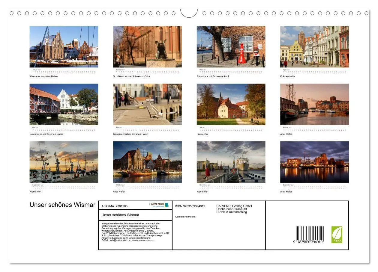 Bild: 9783569394919 | Unser schönes Wismar (Wandkalender 2027 DIN A3 quer), CALVENDO...