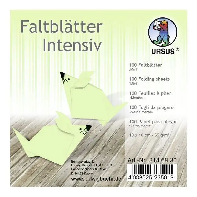 URSUS Faltblätter Intensiv, 10 x 10 cm, mint