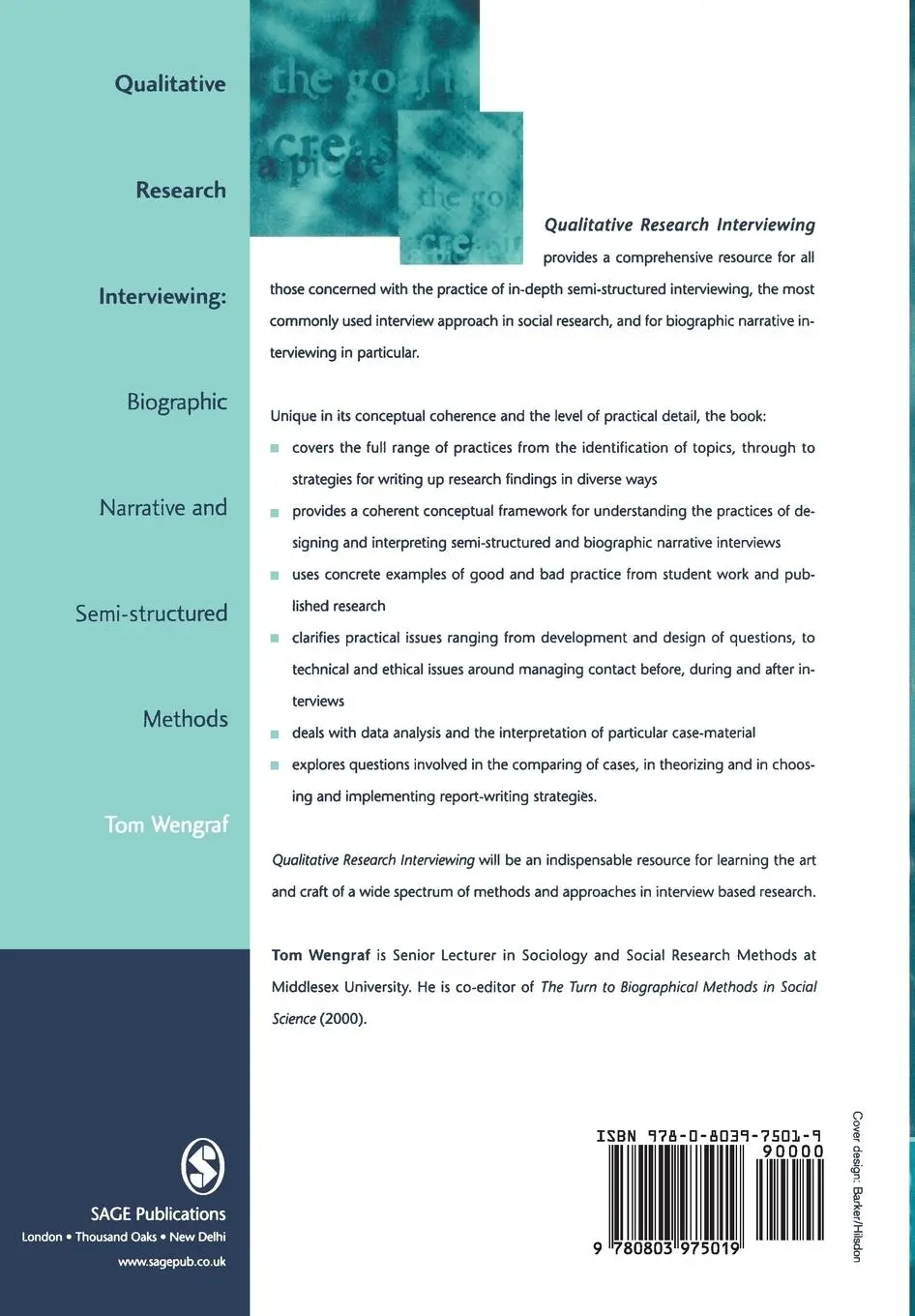 Rückseite: 9780803975019 | Qualitative Research Interviewing | Tom Wengraf | Taschenbuch | 2001