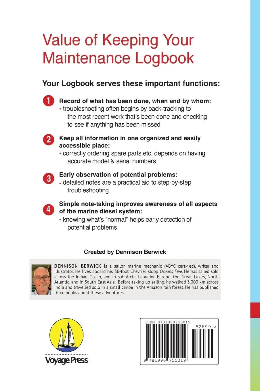 Rückseite: 9781990755019 | Maintenance Logbook - Twin Engine Installation | Dennison Berwick
