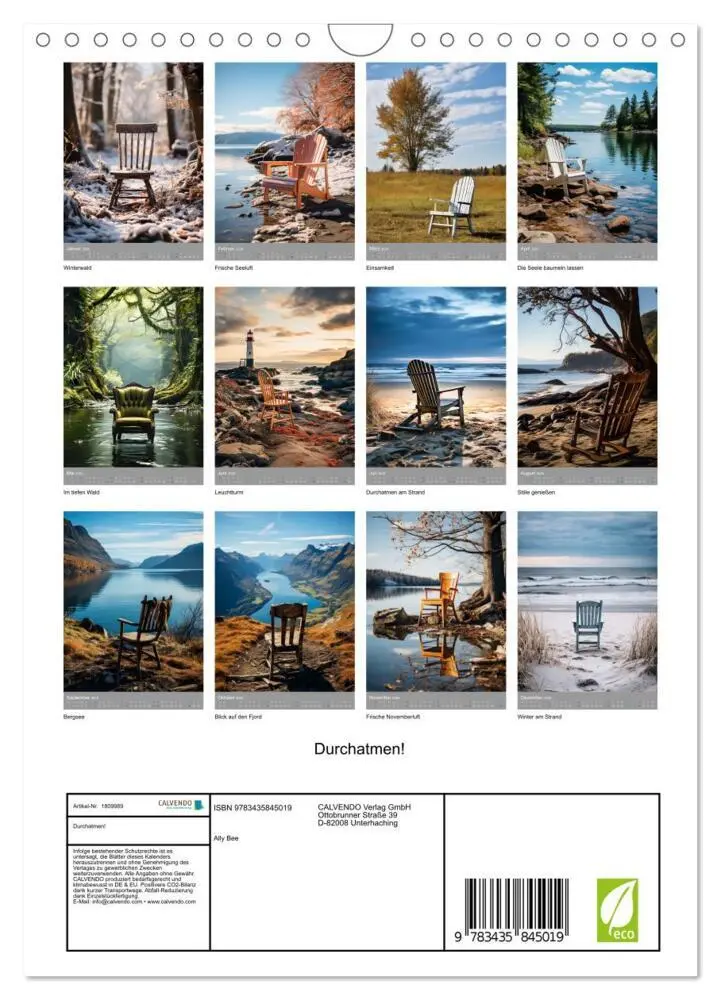 Bild: 9783435845019 | Durchatmen! (Wandkalender 2025 DIN A4 hoch), CALVENDO Monatskalender