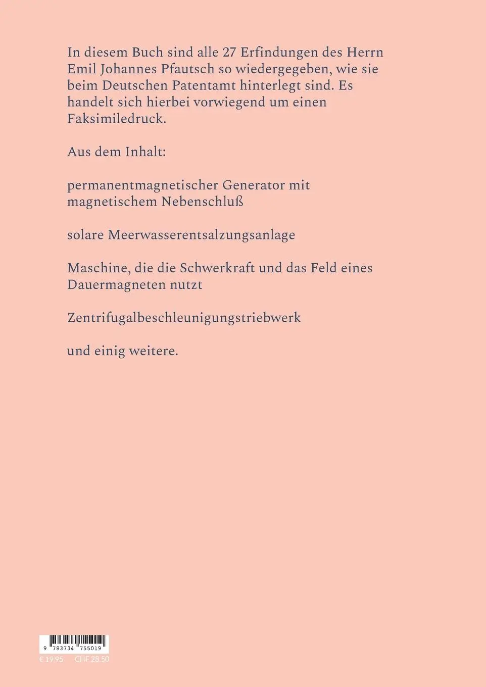 Rückseite: 9783734755019 | Emil Johannes Pfautsch | Seine Erfindungen | Lay | Taschenbuch | 2023