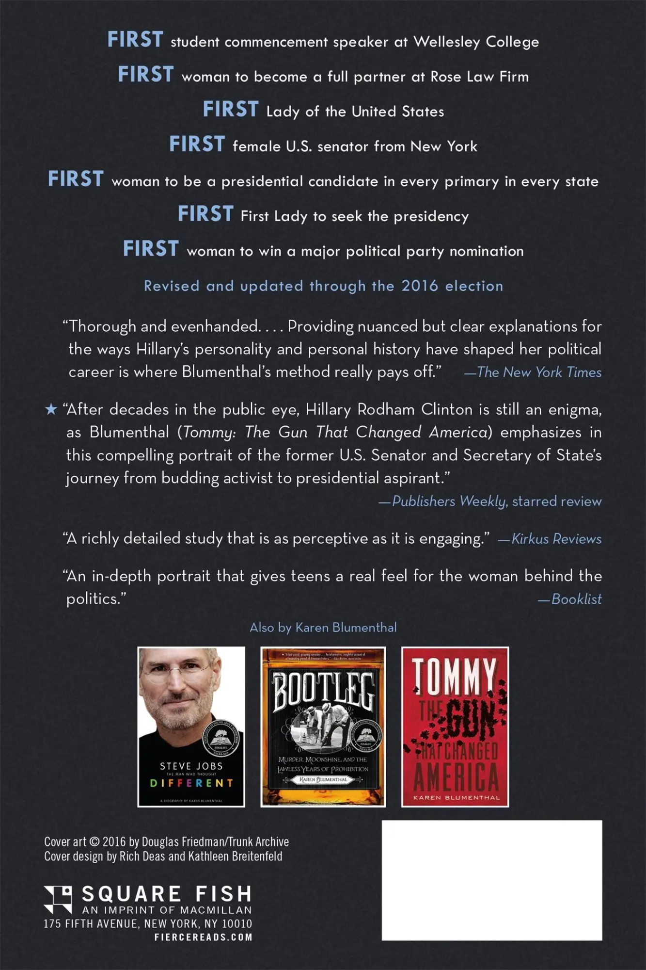 Rückseite: 9781250115119 | Hillary Rodham Clinton | A Woman Living History | Karen Blumenthal