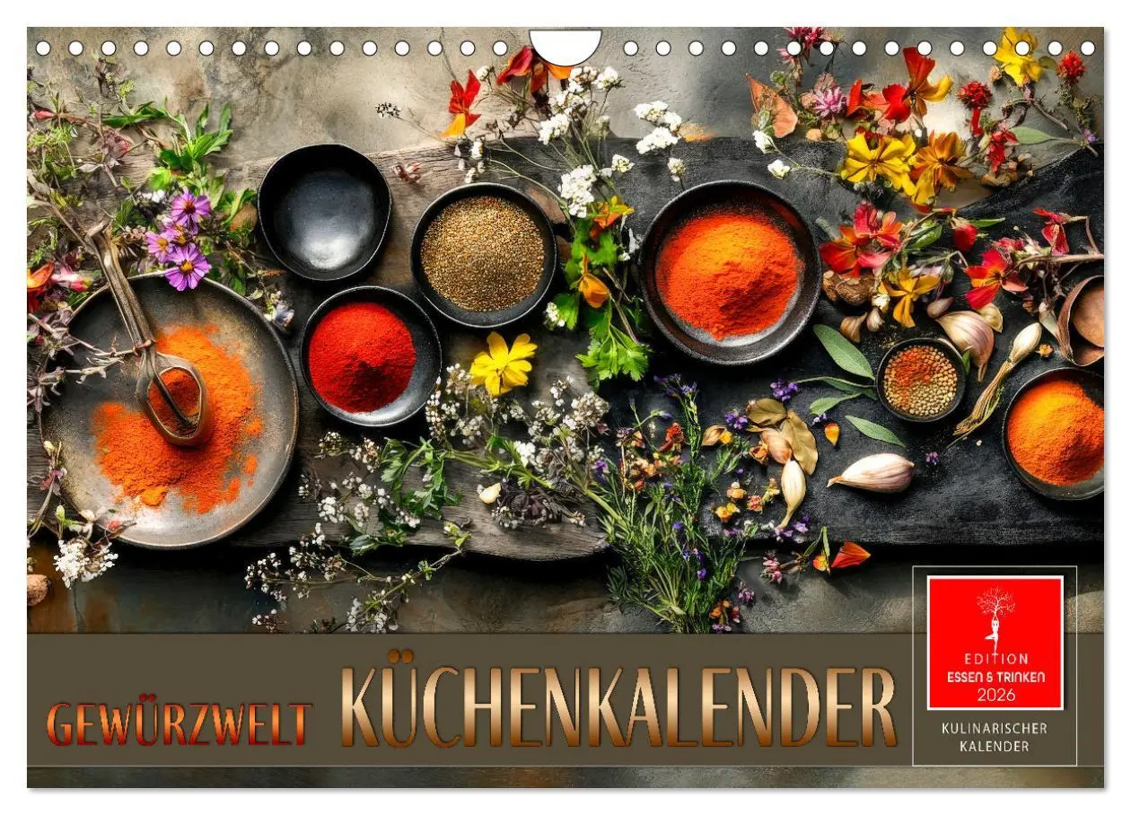 Cover: 9783457305119 | Küchenkalender Gewürzwelt (Wandkalender 2026 DIN A4 quer), CALVENDO...