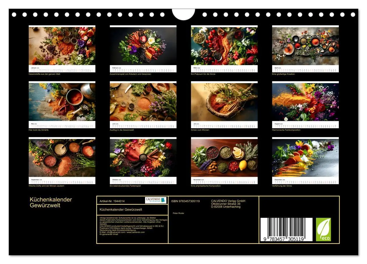 Bild: 9783457305119 | Küchenkalender Gewürzwelt (Wandkalender 2026 DIN A4 quer), CALVENDO...