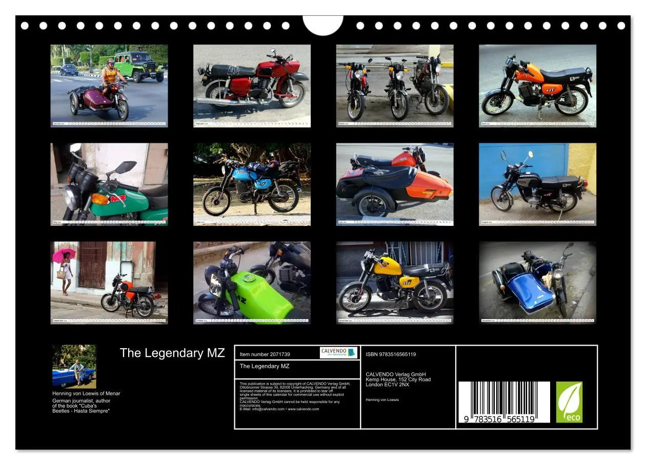 Bild: 9783516565119 | The Legendary MZ (Wall Calendar 2026 DIN A4 landscape), CALVENDO 12...