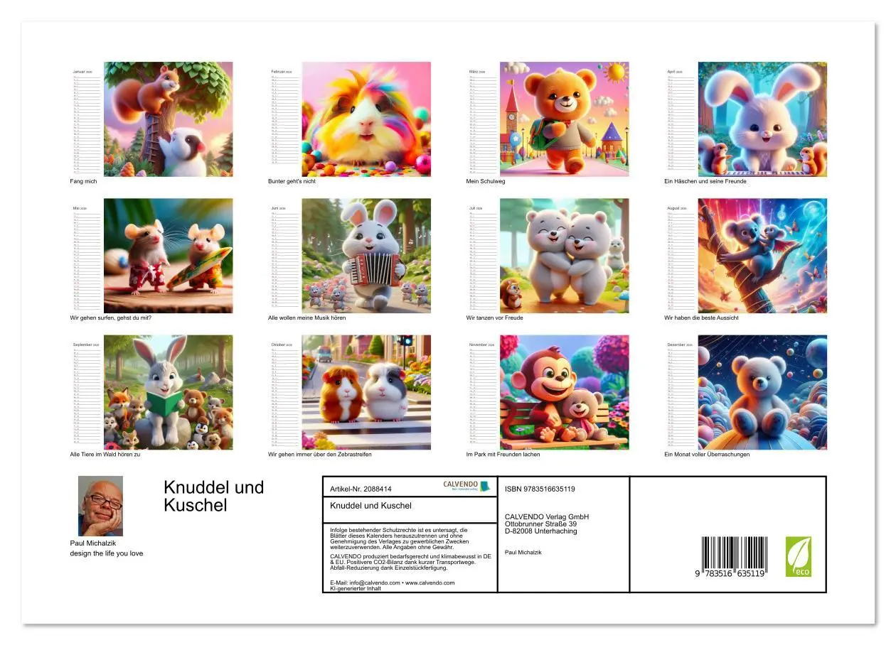 Bild: 9783516635119 | Knuddel und Kuschel (Wandkalender 2026 DIN A3 quer), CALVENDO...