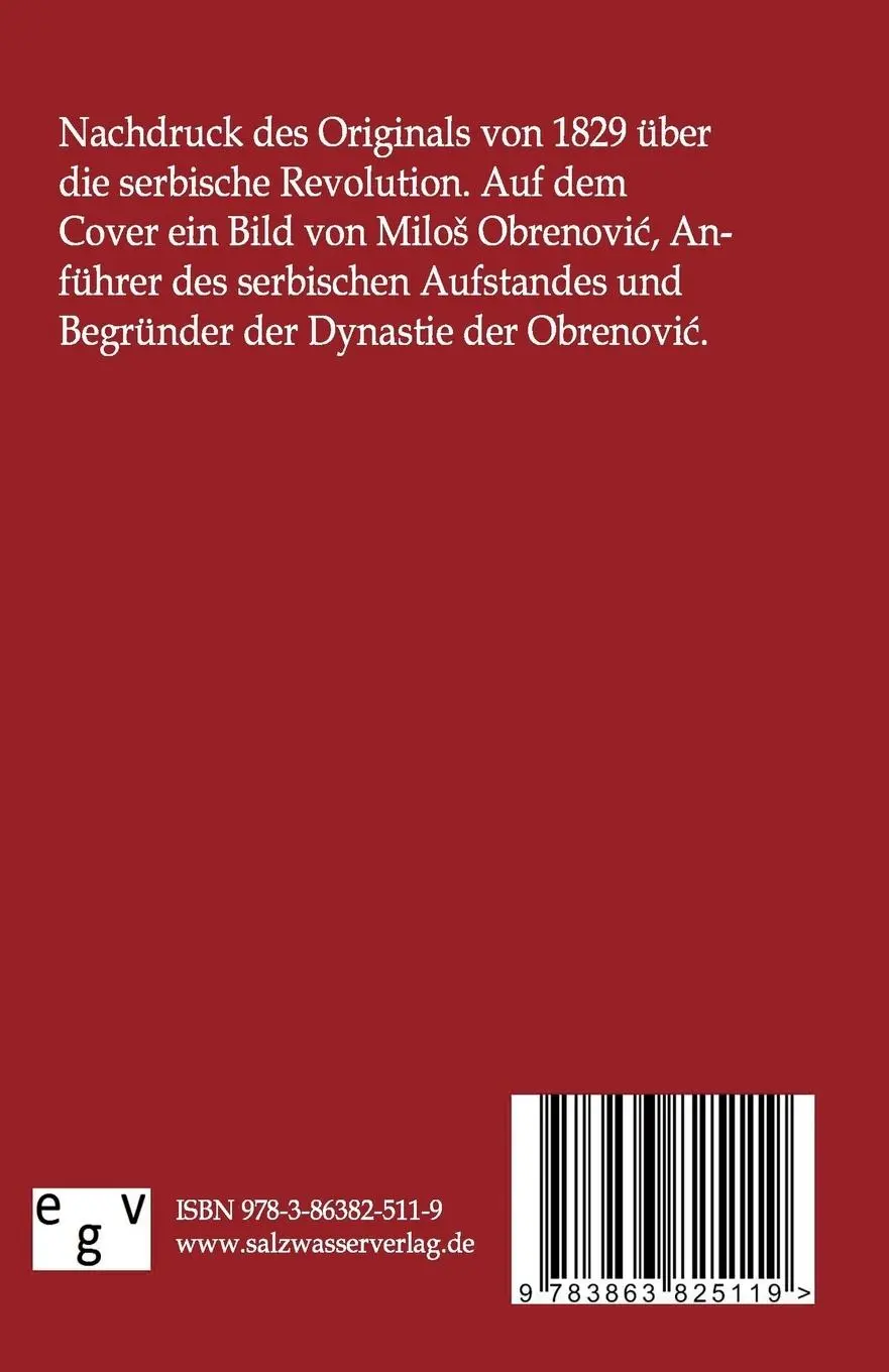 Rückseite: 9783863825119 | Die serbische Revolution | Leopold Ranke | Taschenbuch | Paperback