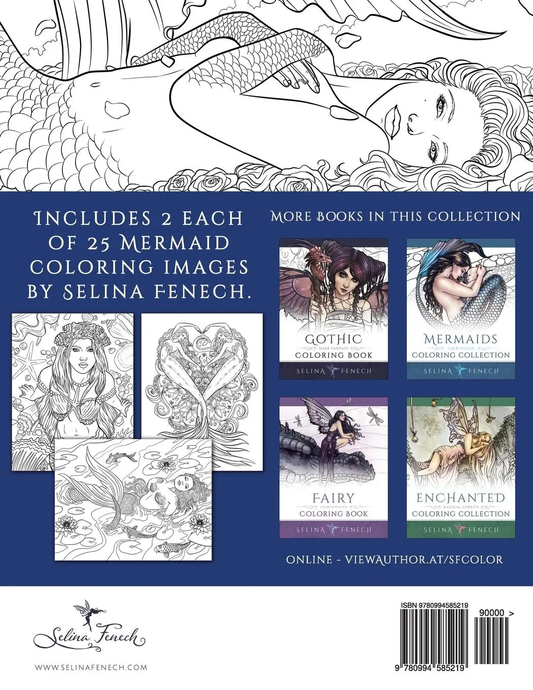 Rückseite: 9780994585219 | Mythical Mermaids - Fantasy Adult Coloring Book | Selina Fenech | Buch