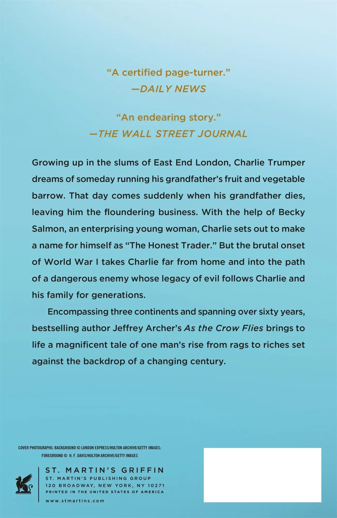 Rückseite: 9781250345219 | As the Crow Flies | Jeffrey Archer | Taschenbuch | Englisch | 2004