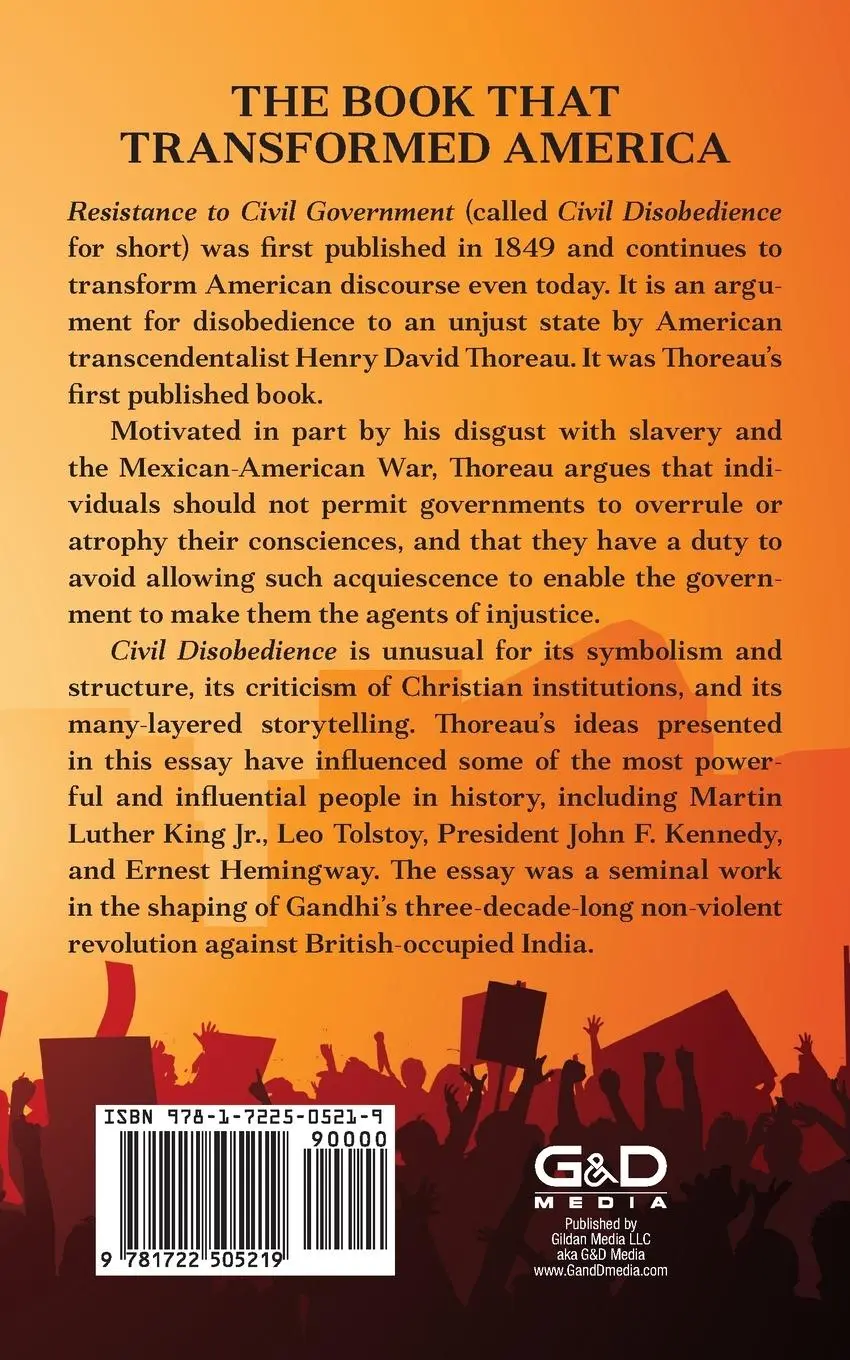 Rückseite: 9781722505219 | Civil Disobedience | Henry David Thoreau | Taschenbuch | Englisch