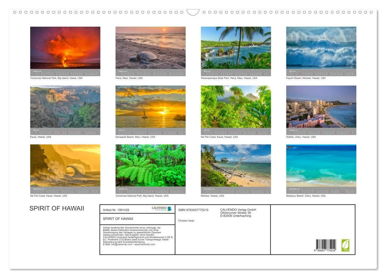 Bild: 9783457775219 | SPIRIT OF HAWAII (Wandkalender 2026 DIN A2 quer), CALVENDO...