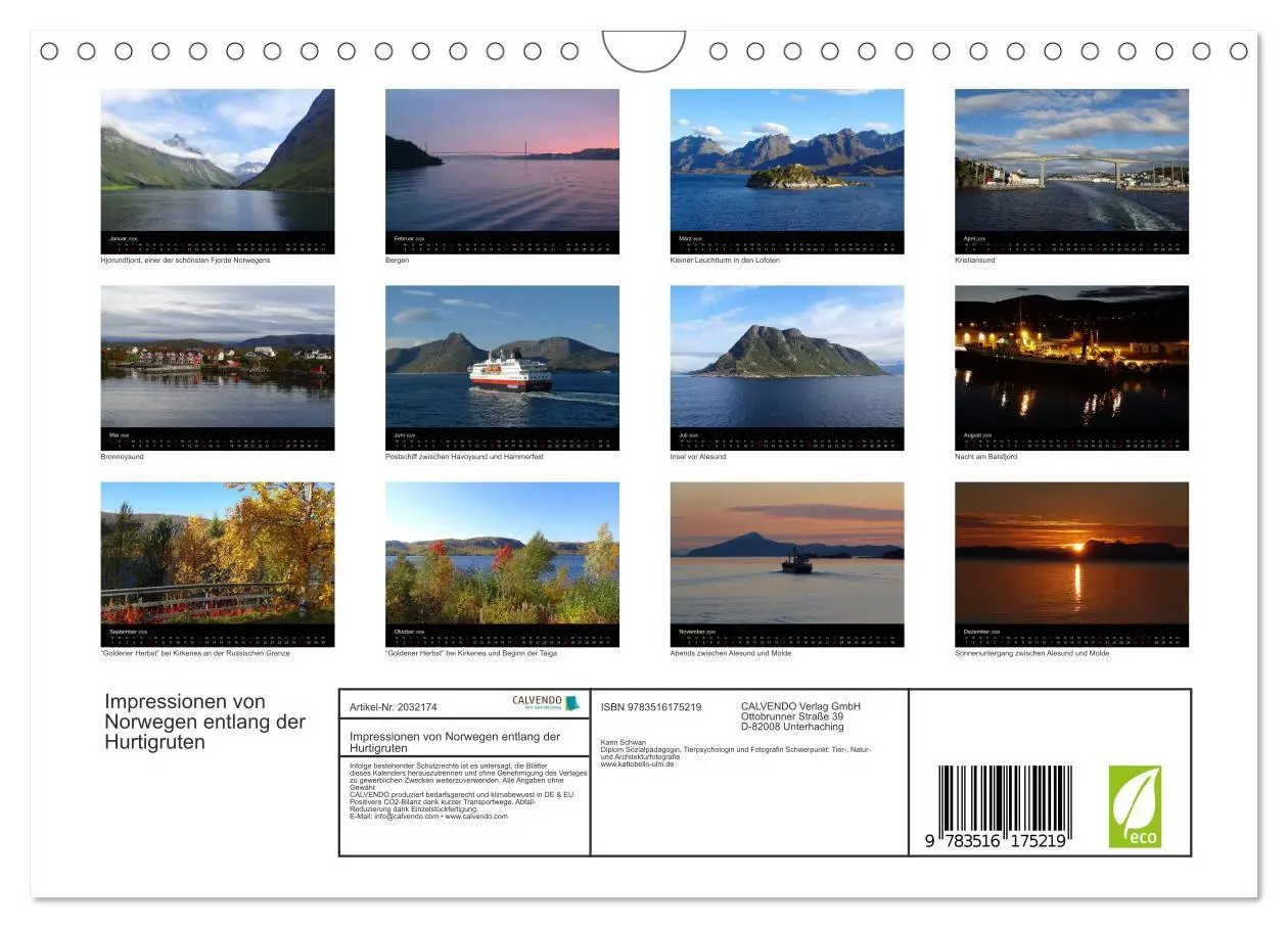 Bild: 9783516175219 | Impressionen von Norwegen entlang der Hurtigruten (Wandkalender...
