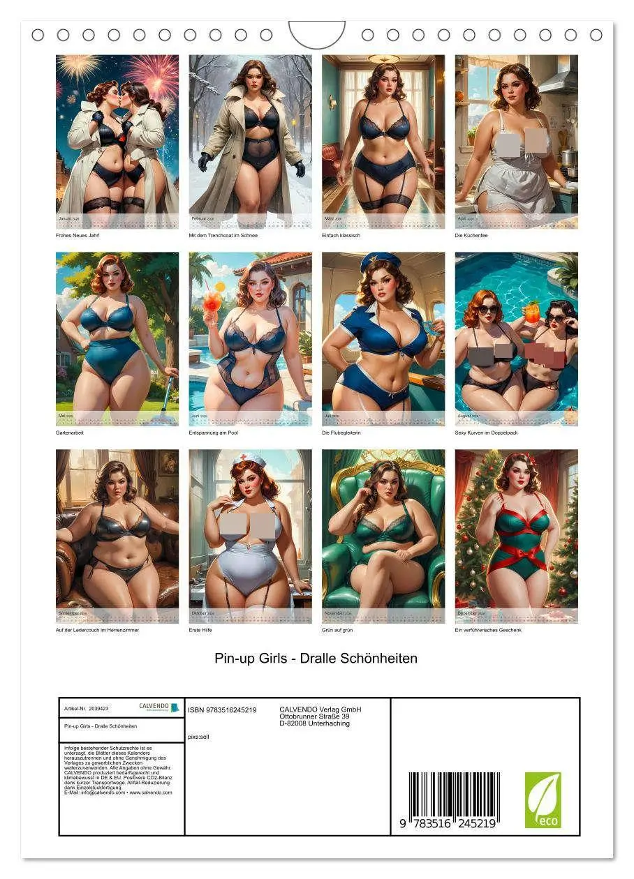 Bild: 9783516245219 | Pin-up Girls - Dralle Schönheiten (Wandkalender 2026 DIN A4 hoch),...