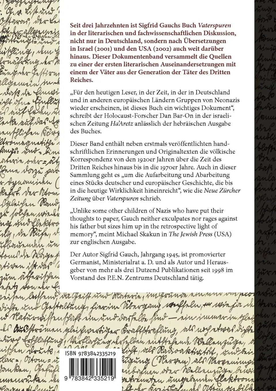 Rückseite: 9783842335219 | Fundsachen | Die Quellen zum Roman Vaterspuren | Sigfrid Gauch | Buch