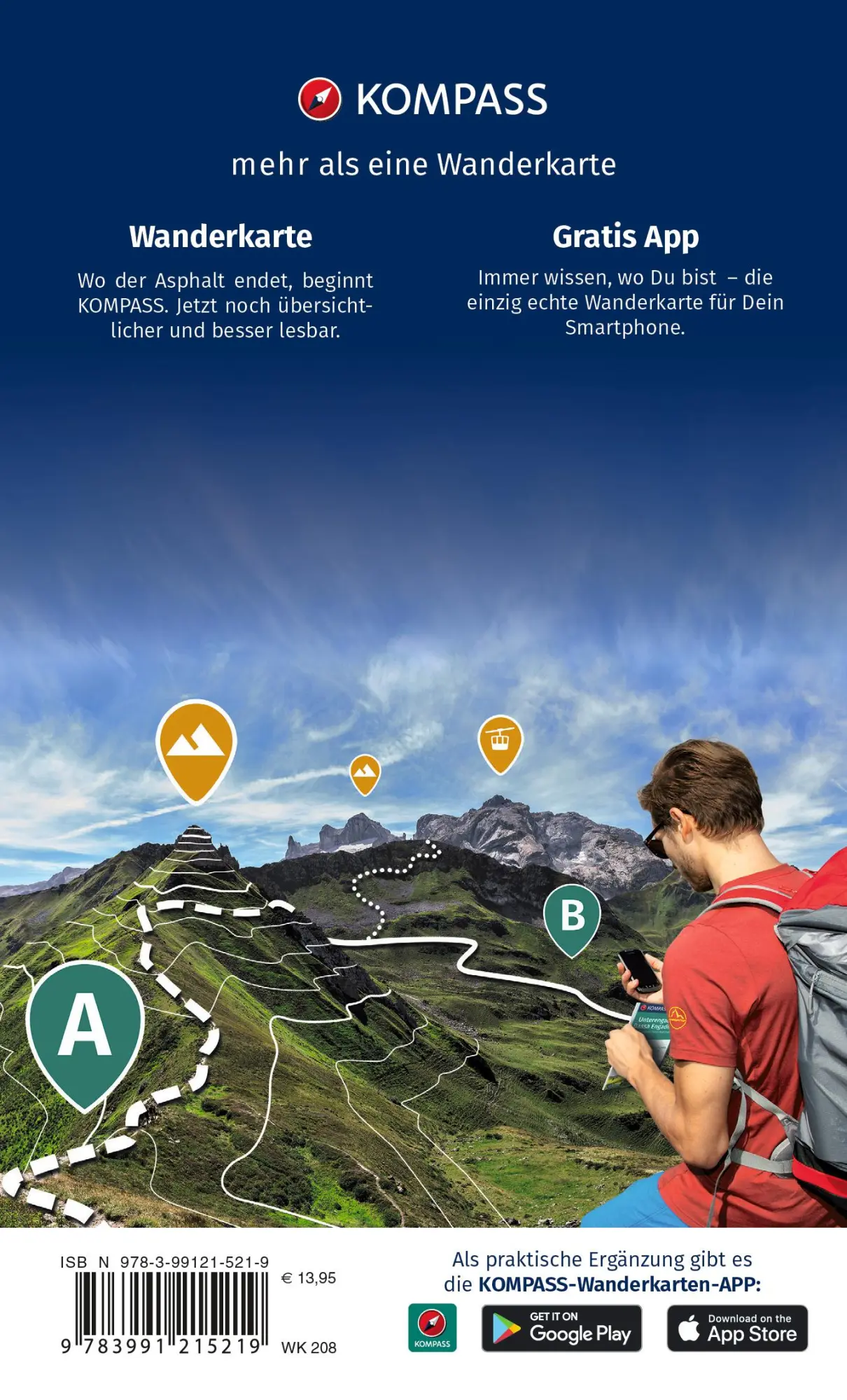 Rückseite: 9783991215219 | KOMPASS Wanderkarten-Set 208 Wienerwald (2 Karten) 1:25.000 | Deutsch