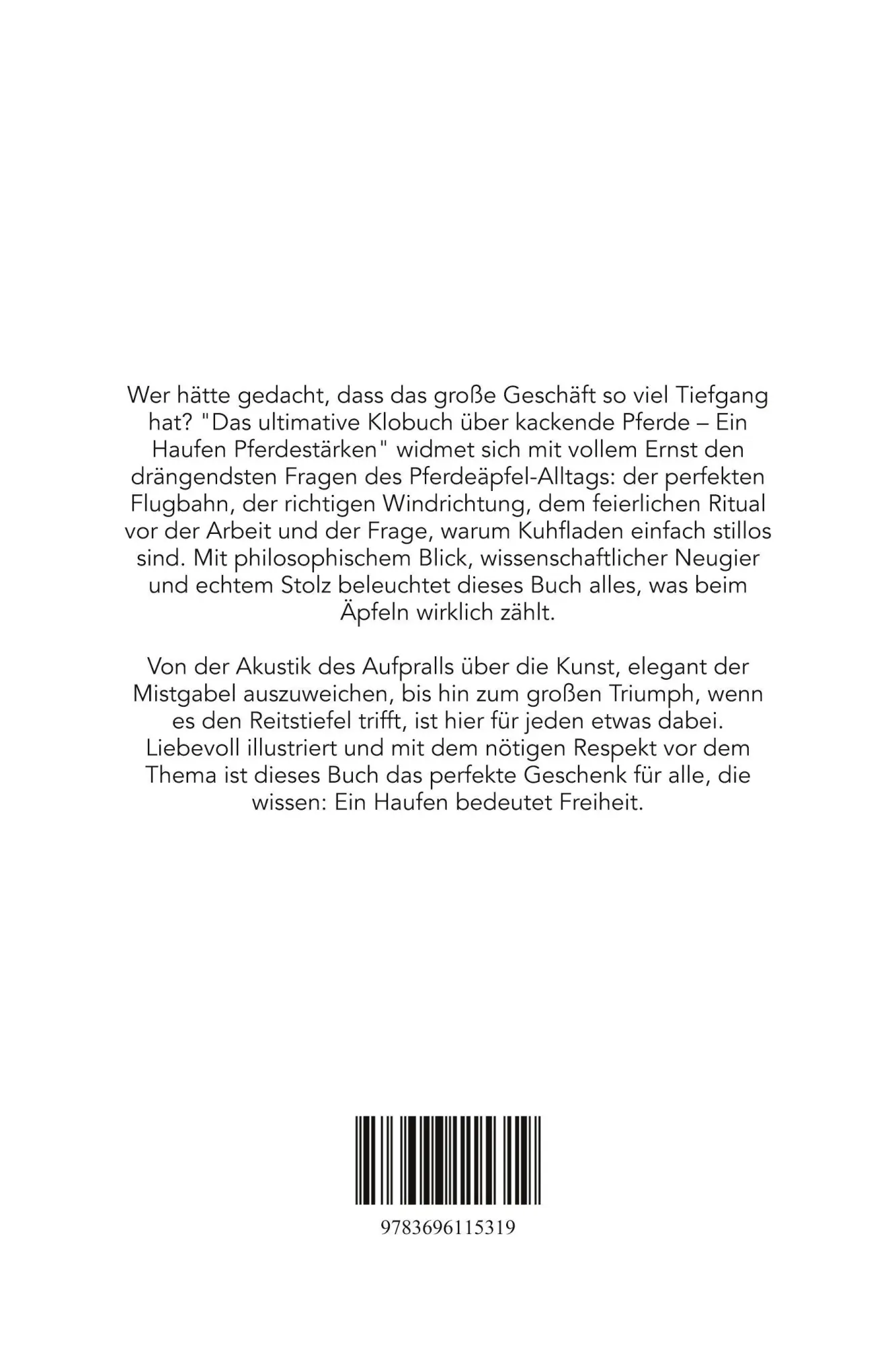 Rückseite: 9783696115319 | Das ultimative Klobuch über kackende Pferde | Ein Haufen Pferdestärken