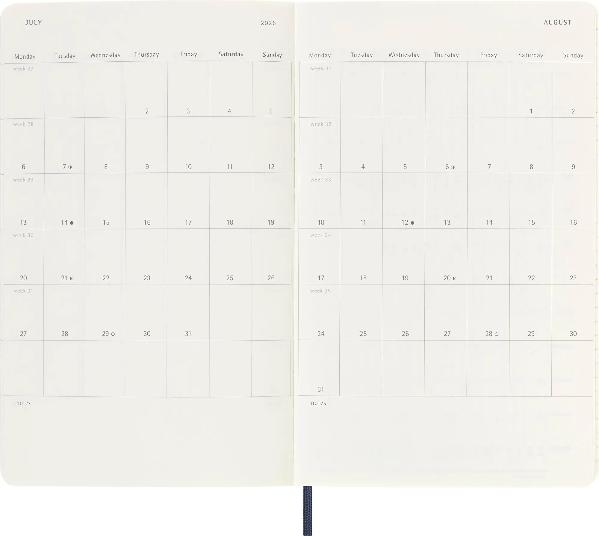 Bild: 8056999275419 | Moleskine 18 Monate Wochen Notizkalender 2025/2026, Large/A5, 1 Wo...
