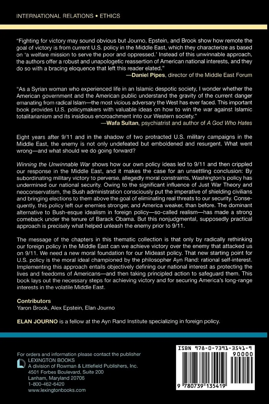 Rückseite: 9780739135419 | Winning the Unwinnable War | Elan Journo | Taschenbuch | Englisch