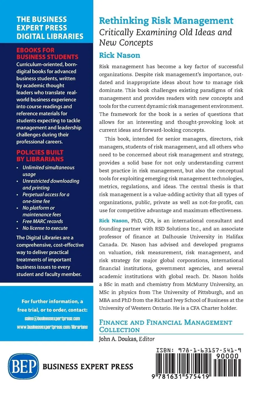 Rückseite: 9781631575419 | Rethinking Risk Management | Rick Nason | Taschenbuch | Englisch