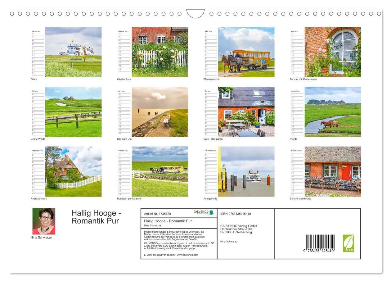 Bild: 9783435115419 | Hallig Hooge - Romantik Pur (Wandkalender 2025 DIN A3 quer),...