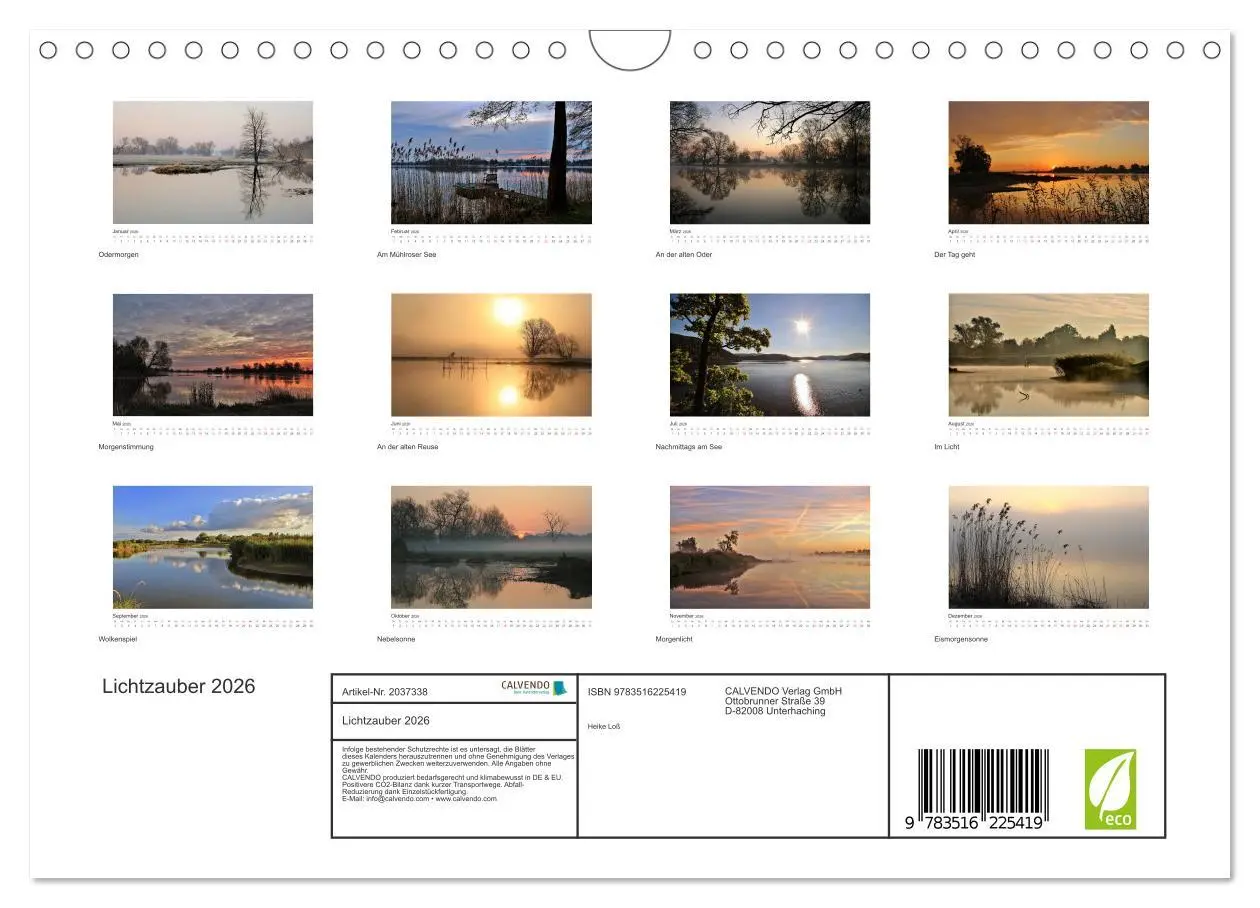 Bild: 9783516225419 | Lichtzauber 2026 (Wandkalender 2026 DIN A4 quer), CALVENDO...