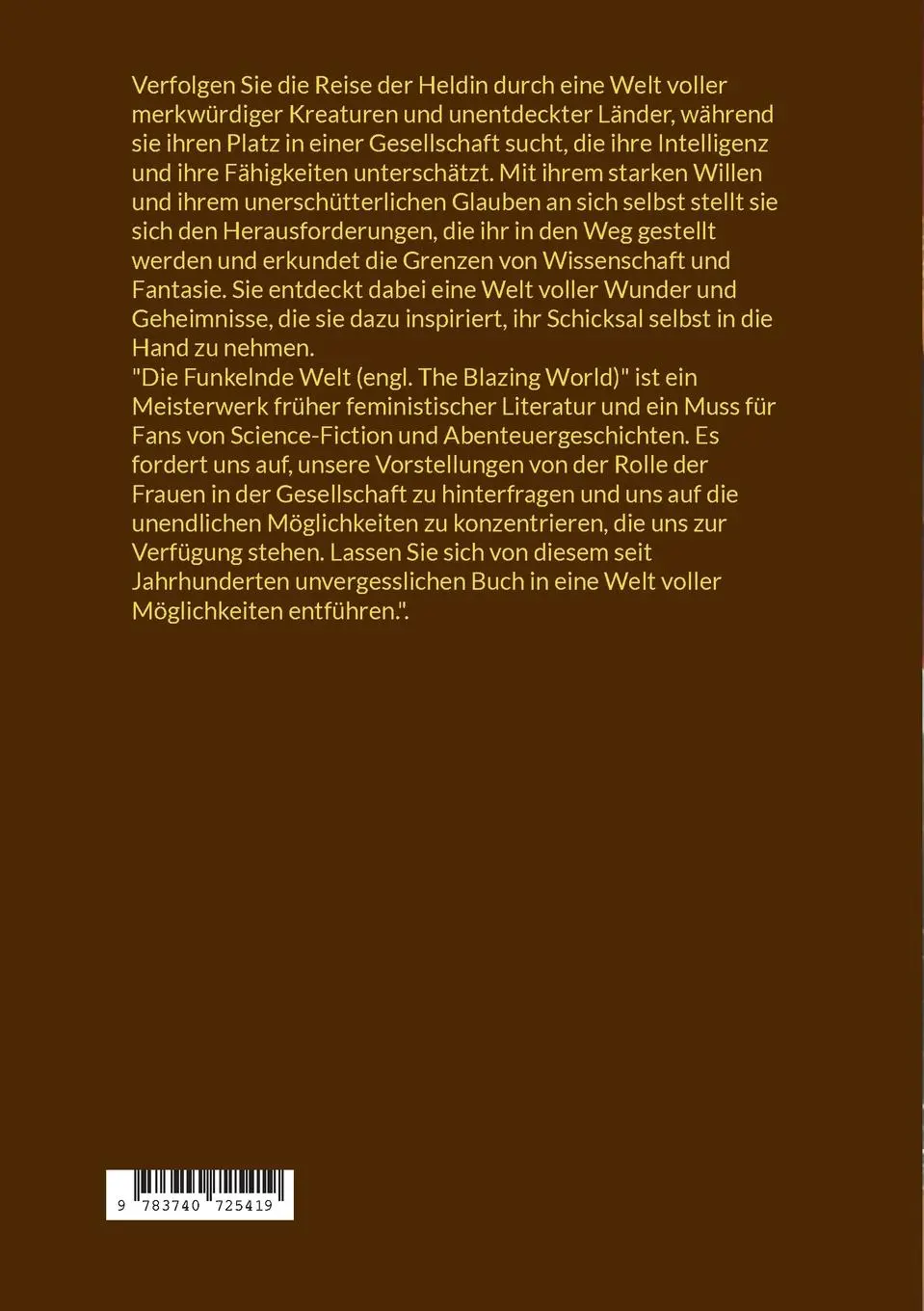Rückseite: 9783740725419 | Die funkelnde Welt | Margaret Cavendish | Taschenbuch | Paperback