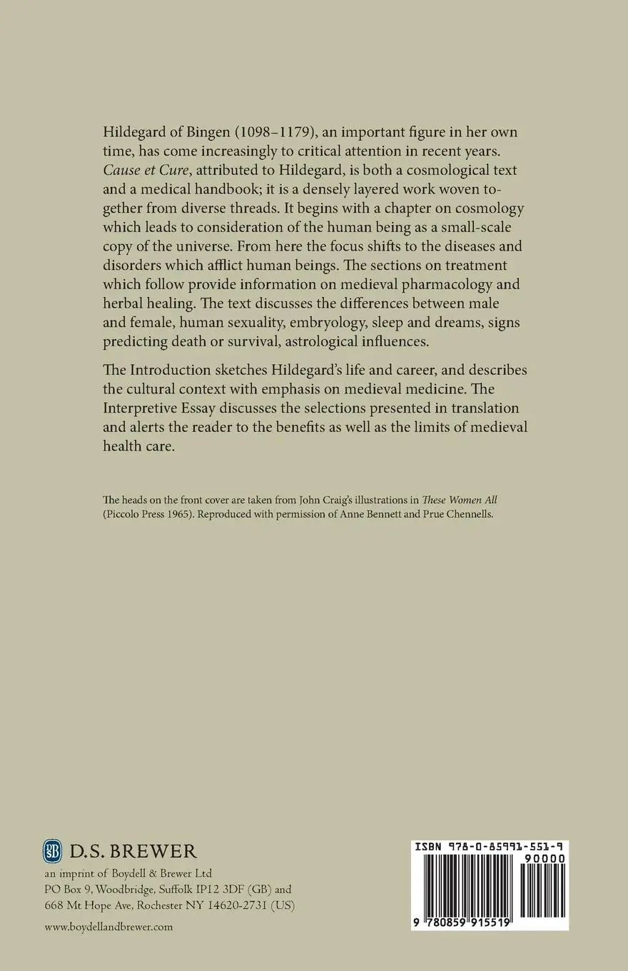 Rückseite: 9780859915519 | Hildegard of Bingen: On Natural Philosophy and Medicine | Berger
