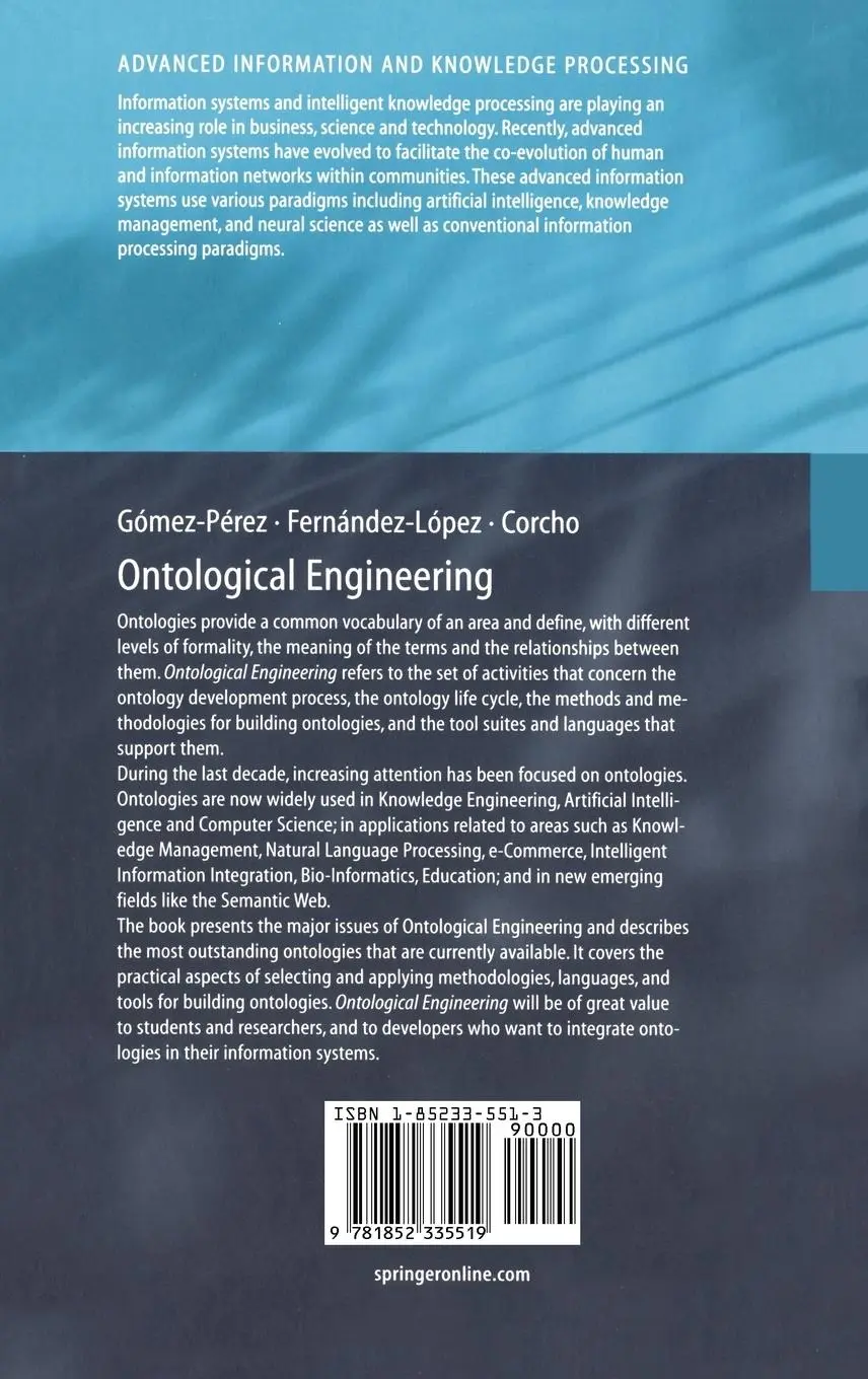 Rückseite: 9781852335519 | Ontological Engineering | Asunción Gómez-Pérez (u. a.) | Buch | 2003
