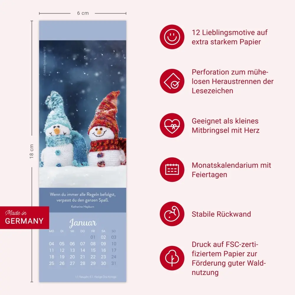 Bild: 9783756415519 | Tage voller Glück Lesezeichen &amp; Kalender 2027 | Kalender | Geblockt