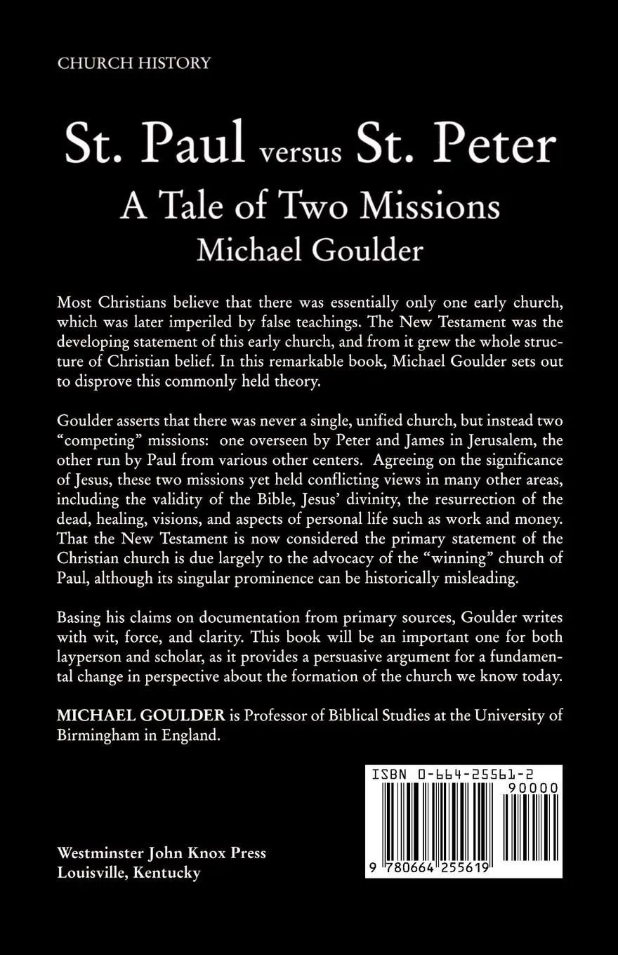 Rückseite: 9780664255619 | St. Paul Vs. St. Peter | Michael Goulder | Taschenbuch | Englisch