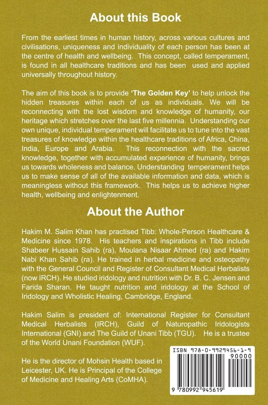 Rückseite: 9780992945619 | The Golden Key to Discovering Yourself | M. Salim Khan | Buch | 2018