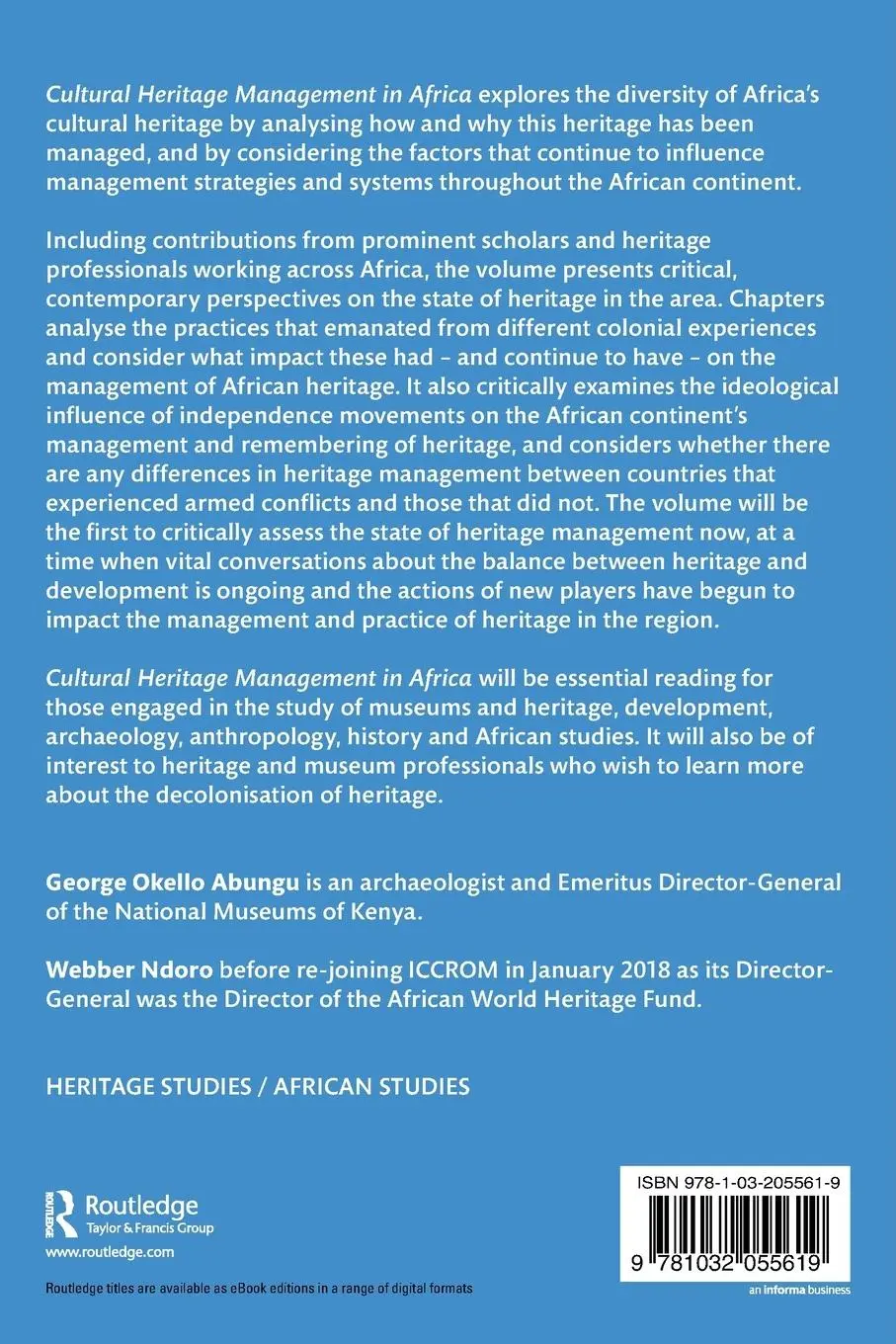 Rückseite: 9781032055619 | Cultural Heritage Management in Africa | The Heritage of the Colonized