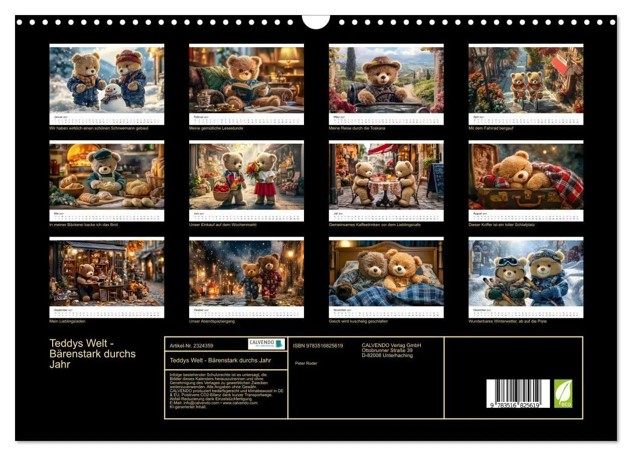 Bild: 9783516825619 | Teddys Welt - Bärenstark durchs Jahr (Wandkalender 2027 DIN A3...