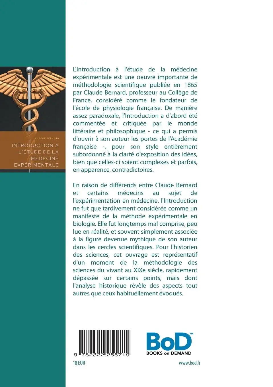 Rückseite: 9782322255719 | Introduction à l'étude de la médecine expérimentale | Claude Bernard