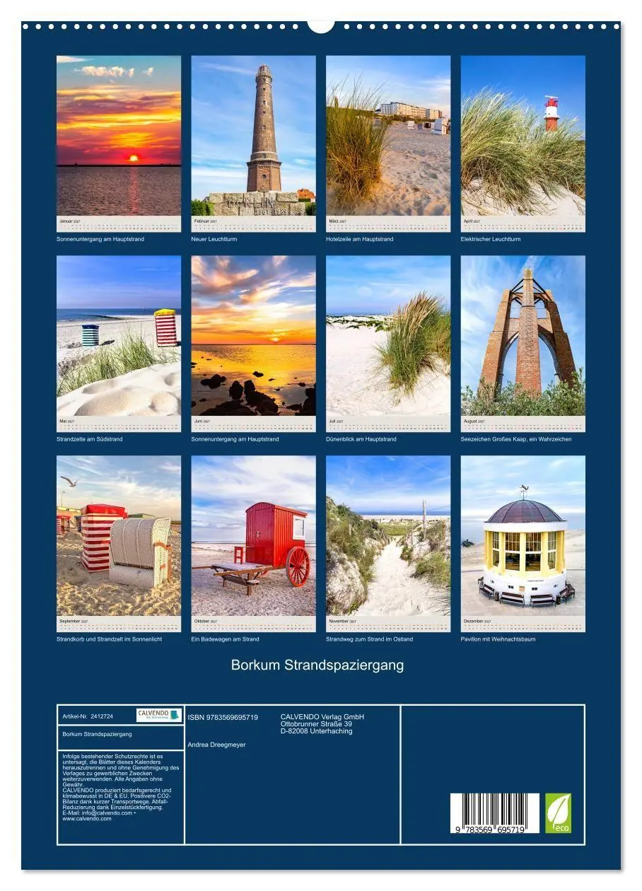 Bild: 9783569695719 | Borkum Strandspaziergang (hochwertiger Premium Wandkalender 2027...