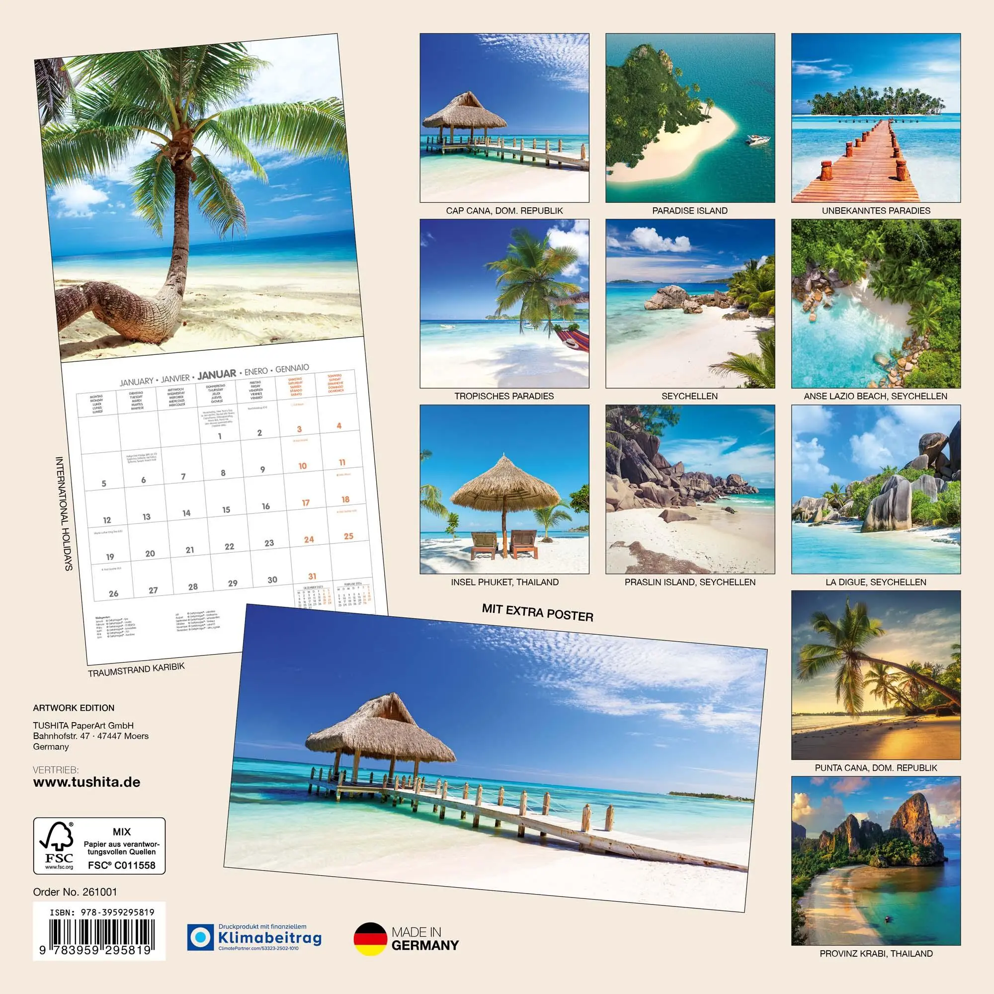 Rückseite: 9783959295819 | Trauminseln/Dream Islands 2026 | Kalender 2026 | Kalender | 28 S.