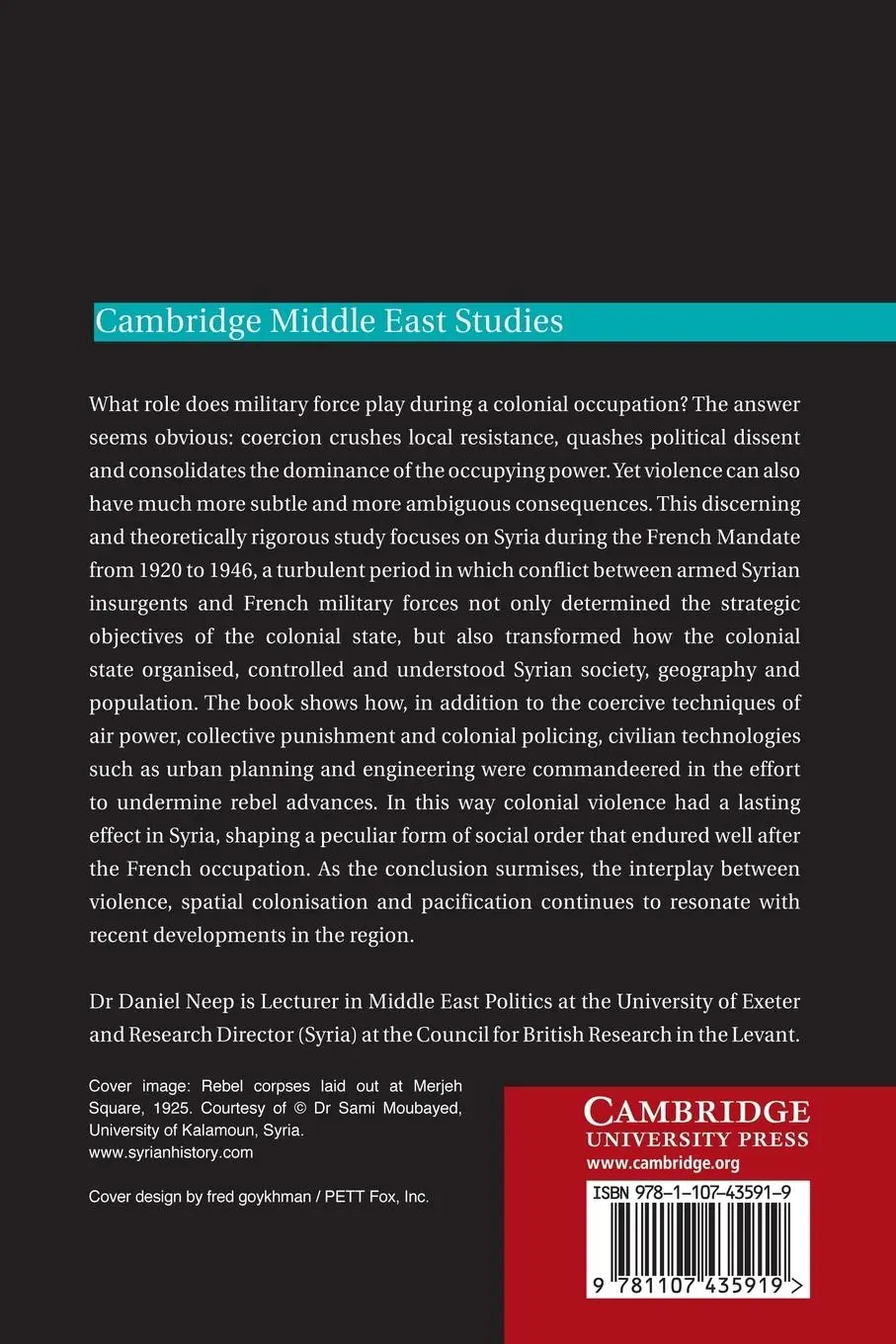 Rückseite: 9781107435919 | Occupying Syria Under the French Mandate | Daniel Neep | Taschenbuch