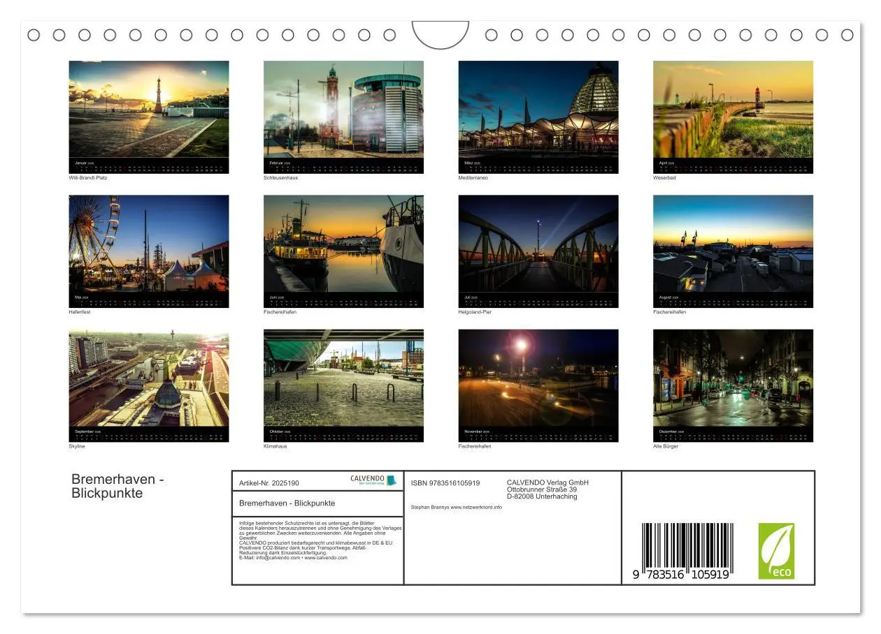 Bild: 9783516105919 | Bremerhaven - Blickpunkte (Wandkalender 2026 DIN A4 quer), CALVENDO...