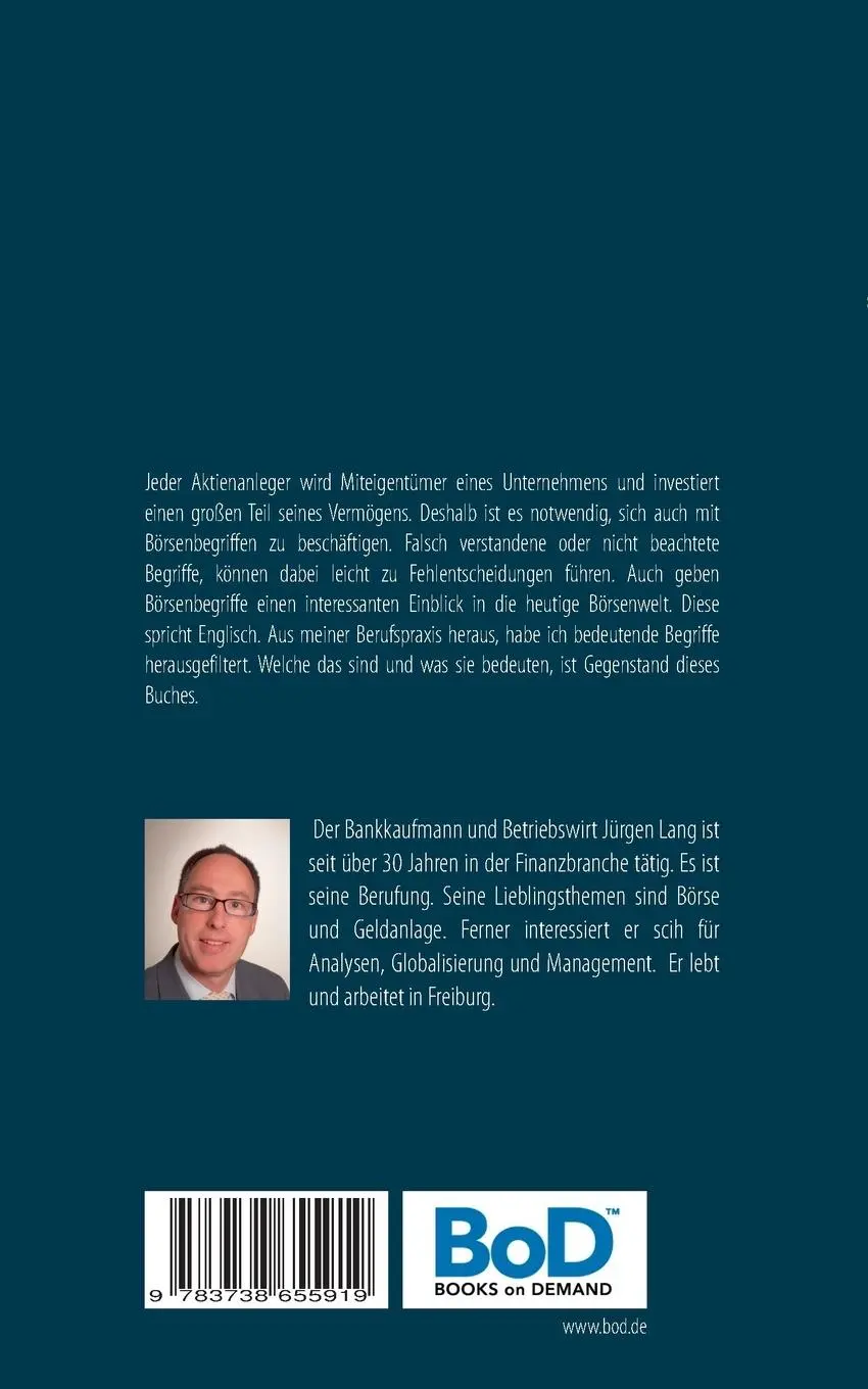 Rückseite: 9783738655919 | Börsenbegriffe für internationale Börsenanleger | Jürgen Lang | Buch