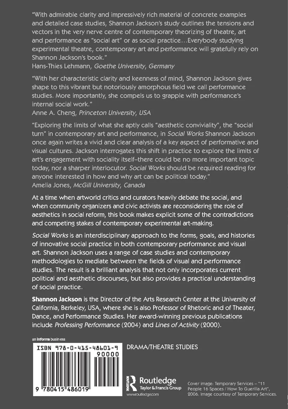 Rückseite: 9780415486019 | Social Works | Performing Art, Supporting Publics | Shannon Jackson