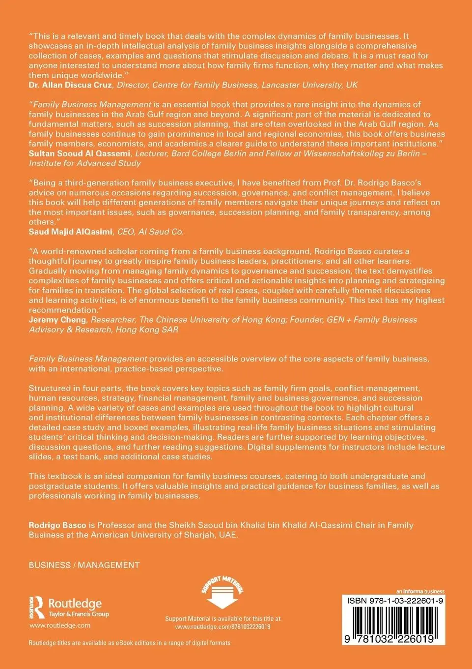 Rückseite: 9781032226019 | Family Business Management | Rodrigo Basco | Taschenbuch | Englisch