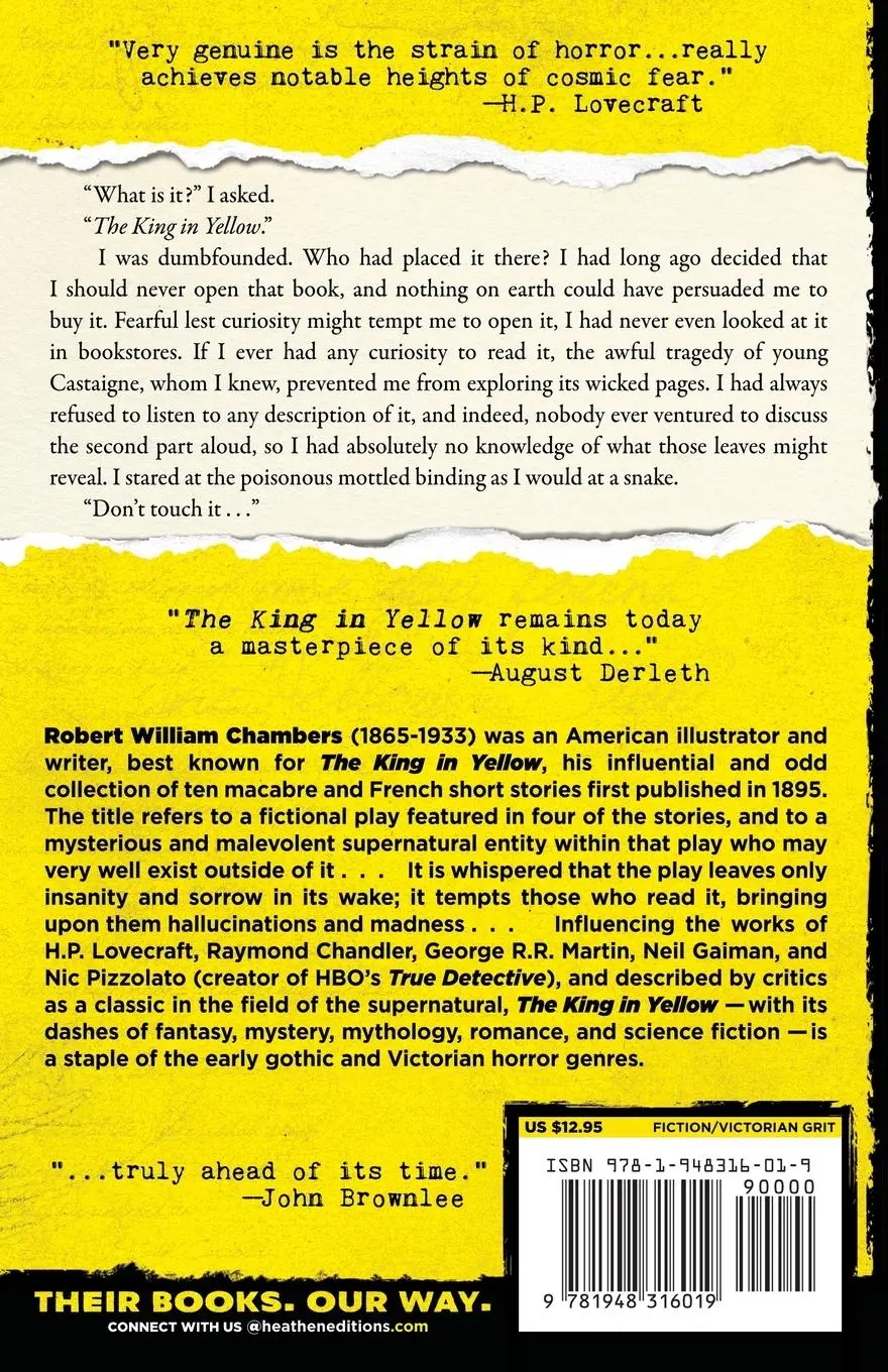Rückseite: 9781948316019 | The King in Yellow (Heathen Edition) | Robert W. Chambers | Buch