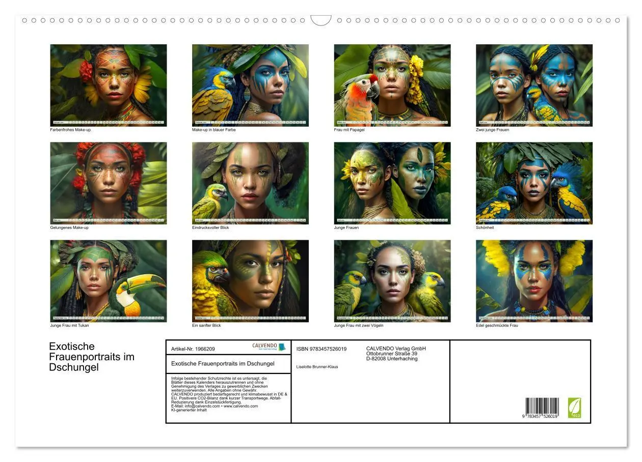 Bild: 9783457526019 | Exotische Frauenportraits im Dschungel (Wandkalender 2026 DIN A2...