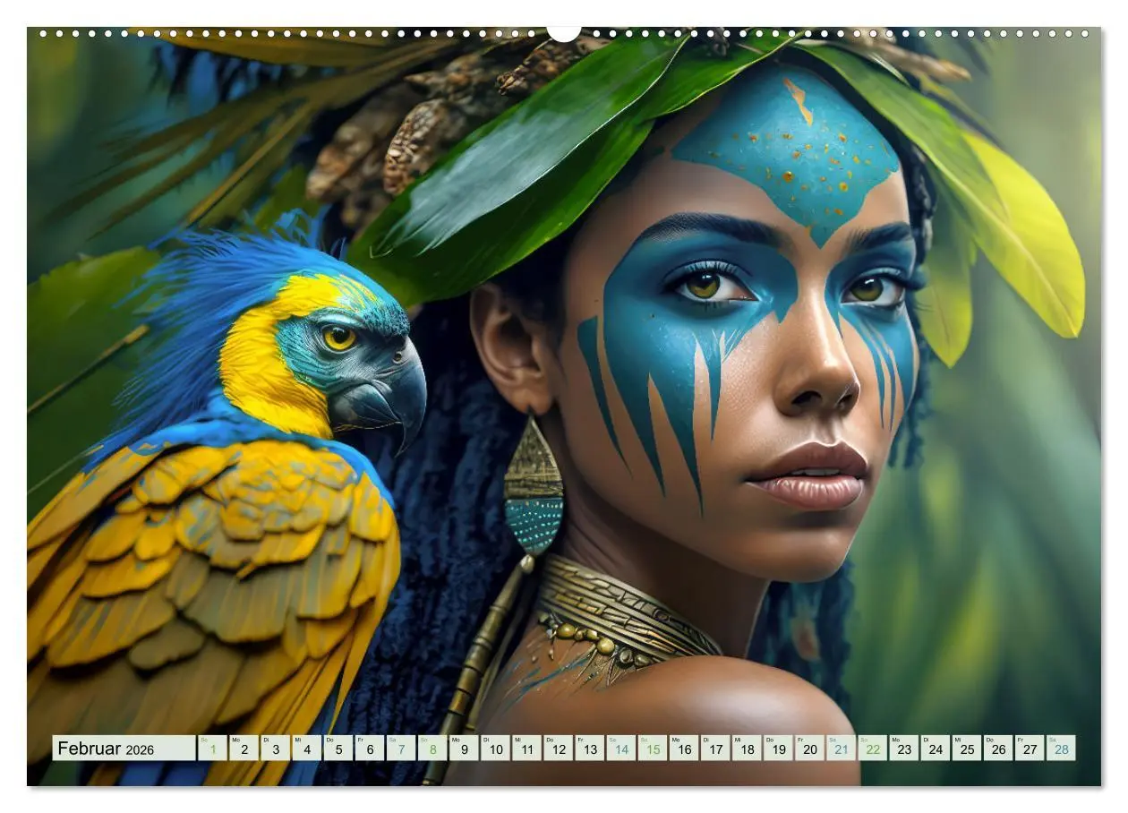Bild: 9783457526019 | Exotische Frauenportraits im Dschungel (Wandkalender 2026 DIN A2...