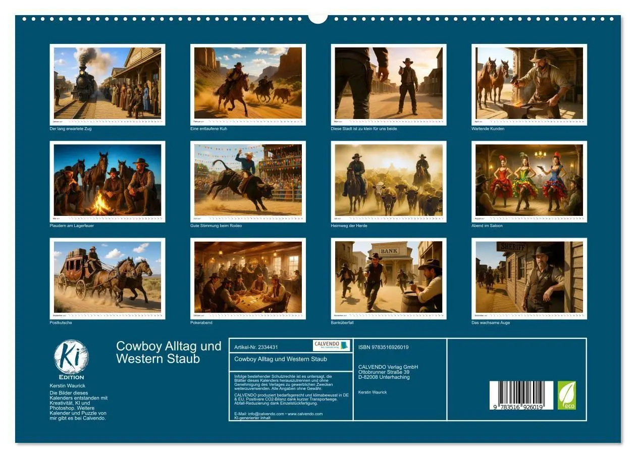 Bild: 9783516926019 | Cowboy Alltag und Western Staub (hochwertiger Premium Wandkalender...