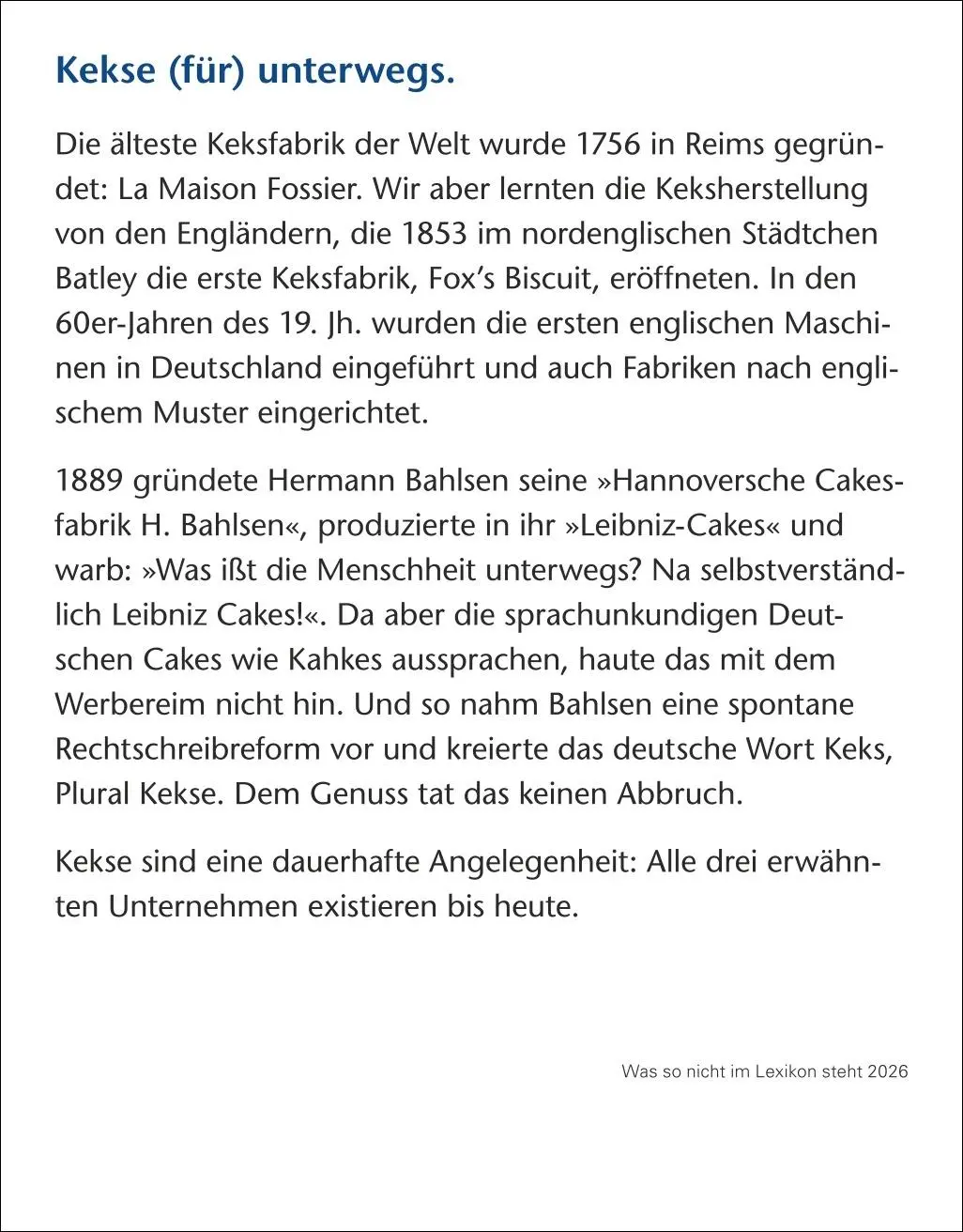 Bild: 9783840036019 | Was so nicht im Lexikon steht Tagesabreißkalender 2026 -...