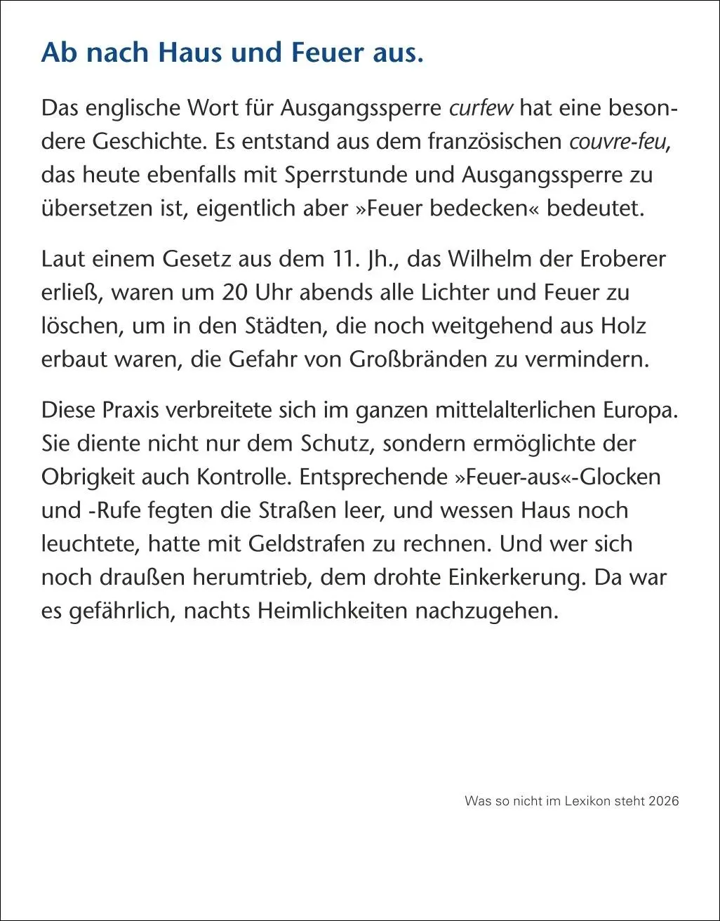 Bild: 9783840036019 | Was so nicht im Lexikon steht Tagesabreißkalender 2026 -...
